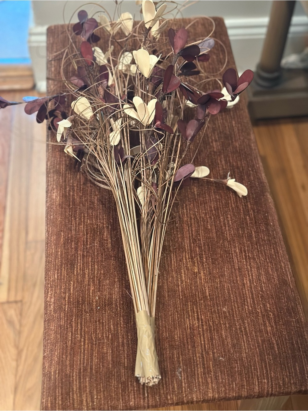 Pottery Barn Faux Floral Bundle in Cream and Deep Purple